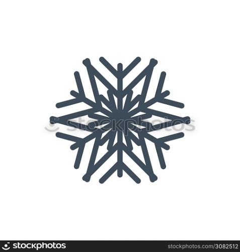 vector icon of blue snowflake in the shape of a star