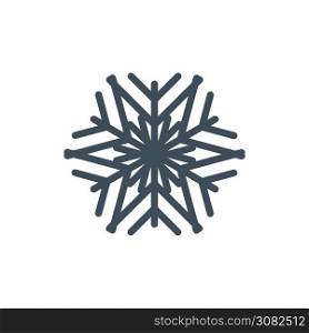 vector icon of blue snowflake in the shape of a star