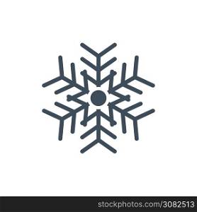 vector icon of blue snowflake with circle inside