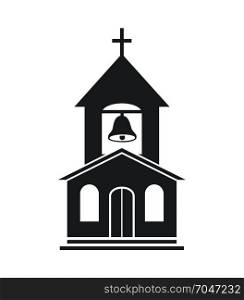 vector icon of church building isolated on white background. religious symbol of christian church