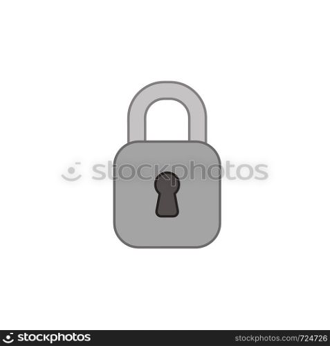 Vector icon of closed, locked padlock. Colored outlines.