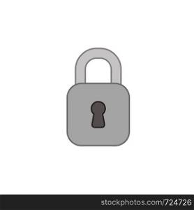 Vector icon of closed, locked padlock. Colored outlines.