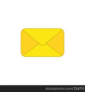 Vector icon of closed mail envelope. Colored outlines.