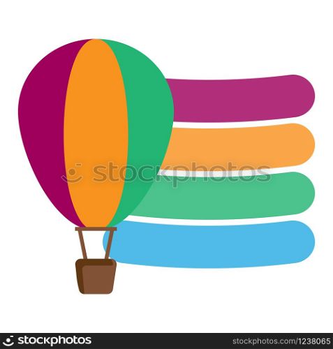 vector icon of colorful balloon for travel on a white background