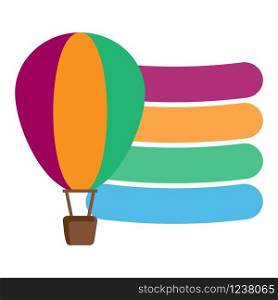 vector icon of colorful balloon for travel on a white background