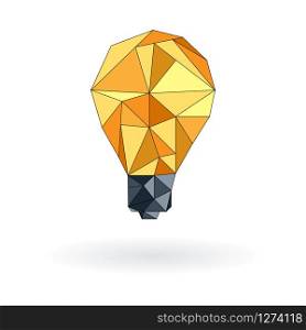 Vector icon of light bulb or idea in triangulation style
