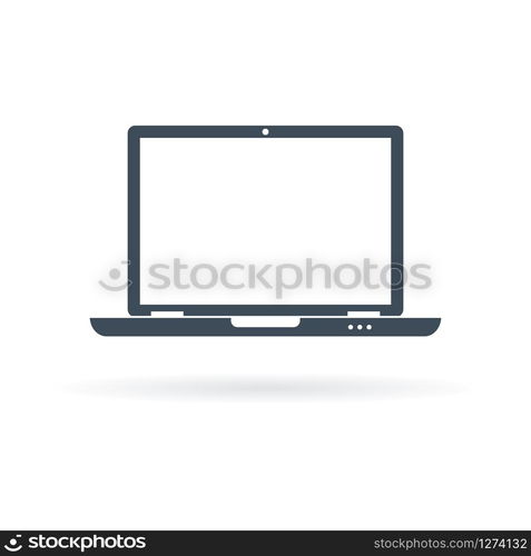 Vector icon of newest laptop in flat style