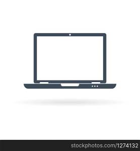 Vector icon of newest laptop in flat style