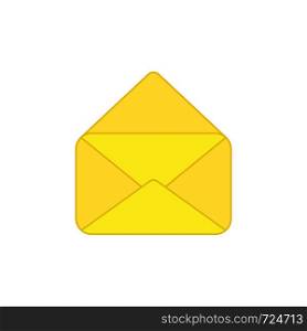 Vector icon of opened mail envelope. Colored outlines.