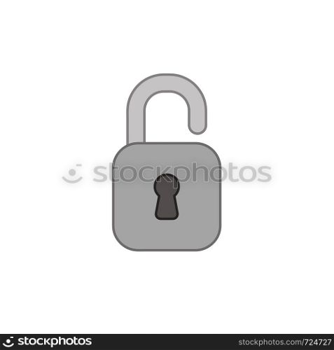 Vector icon of opened, unlocked padlock. Colored outlines.