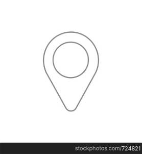 Vector icon of placemarker map pointer. White background and colored outlines.
