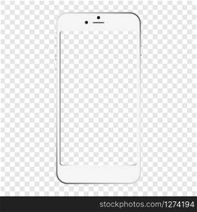 vector icon of realistic phone with transparent screen