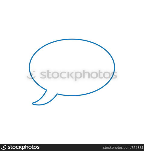 Vector icon of speech bubble. White background and colored outlines.