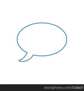 Vector icon of speech bubble. White background and colored outlines.