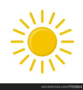 Vector icon of sun on white, stock vector illustration