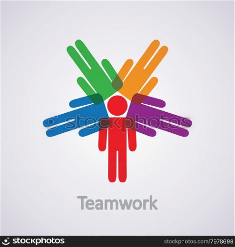 vector icon of teamwork concept