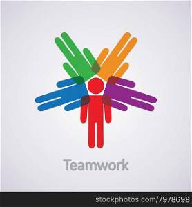 vector icon of teamwork concept