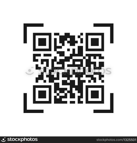 Vector icon of the QR code. Simple flat design for a logo, a sticker for your site or application