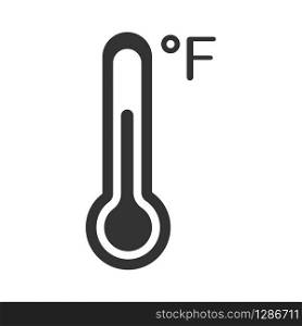 Vector icon of the thermometer with the temperature in Celsius. Temperature sensor. Simple flat design for apps and websites.
