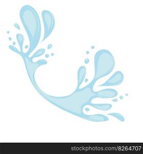 Vector icon of water drop with splashes. Icon of flowing drop, wave, splash, splash of nature isolated on white background. Dripπng liquid. Water sπll. A drop of rain and a drop of sweat.