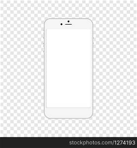 vector icon of white screen phone on transparent background