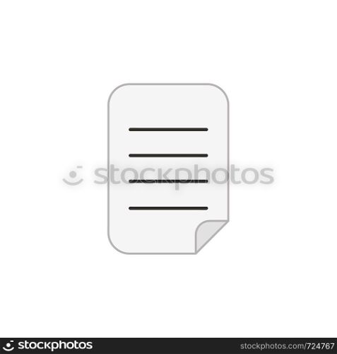 Vector icon of written paper. Colored outlines.