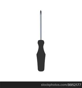 Vector icon screwdriver illustration equipment tool work symbol. Metal repair construction fix sign steel object. Support hardware professional mechanic spanner screwdriver handle work tool