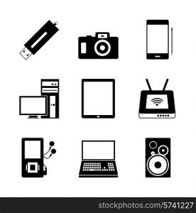 Vector icon set of electronic mobile devices