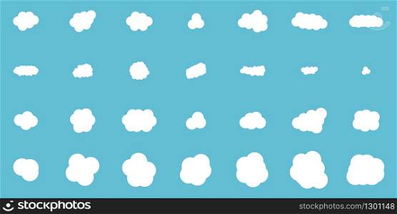 vector icon set with clouds of different shapes