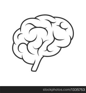 Vector icon, silhouette of the brain. An empty polygon isolated on a white background. Simple flat stock illustration.