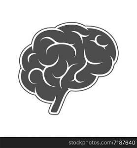 Vector icon, silhouette of the brain. An empty polygon isolated on a white background. Simple flat stock illustration.
