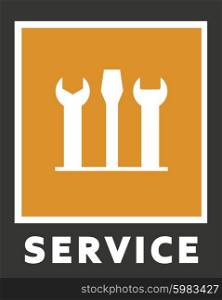 Vector icons of service. Screwdriver and spanner.. Vector icons of service. Screwdriver and spanner