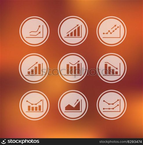 Vector - Icons with charts and graphs