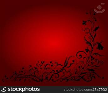 Vector Illuctration of floral black pattern