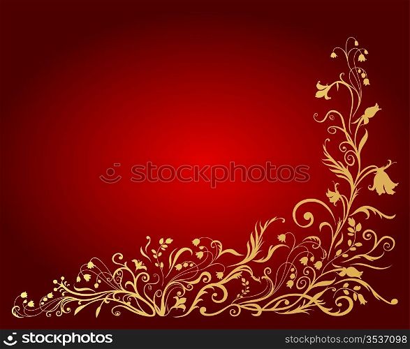 Vector Illuctration of floral golden pattern