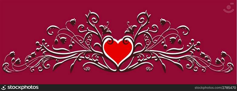 Vector Illuctration of floral pattern. Design elements of Decorative ornament. Good for Valentine&acute;s Day card and Wedding invitation