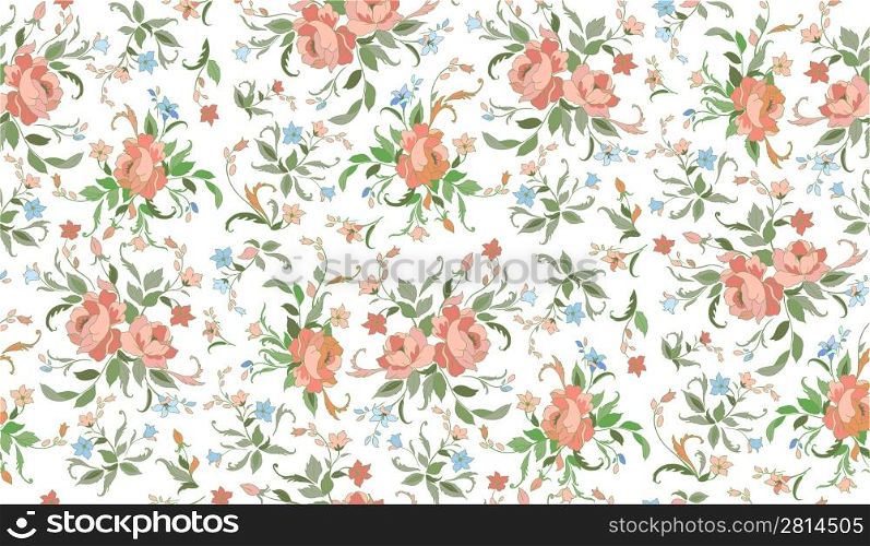 Vector Illuctration of floral pattern on the black background.