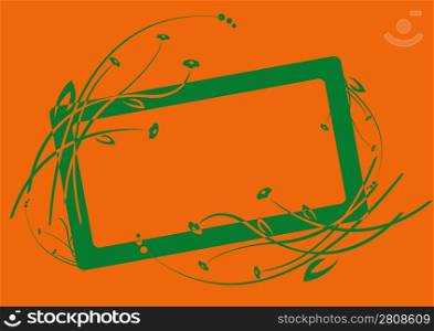 Vector illustraition of Abstract floral grunge border