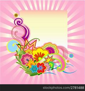 Vector illustraition of elegant floral frame