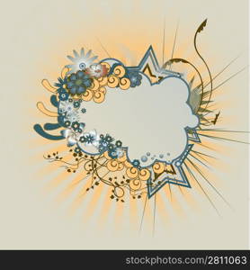 Vector illustraition of elegant floral frame