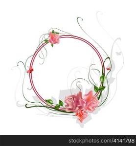 Vector illustraition of elegant floral frame with beautiful roses
