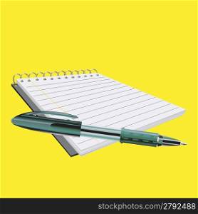 Vector Illustraition of elegant pen and notebook.