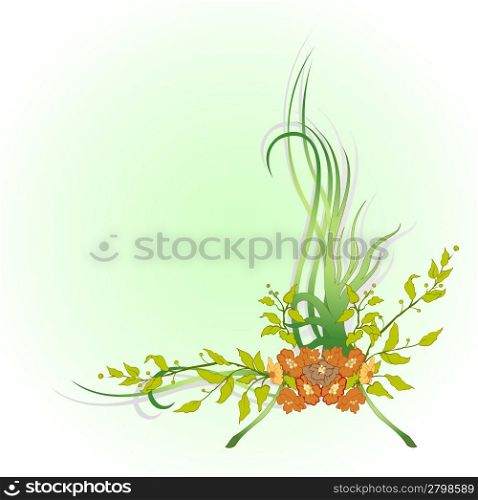 Vector illustraition of funky Abstract floral border