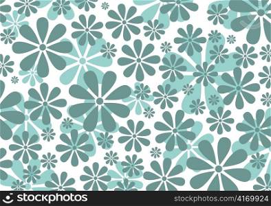 Vector illustraition of grey Retro Daisy Pattern background