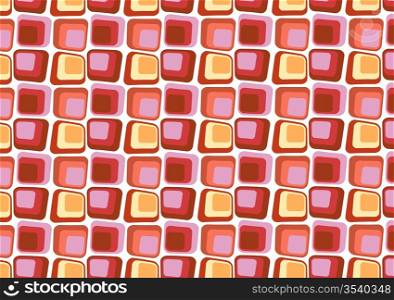 Vector illustraition of Red Retro styled Abstract background made of Candy Squares