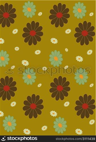Vector illustraition of retro abstract floral Pattern background