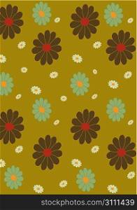 Vector illustraition of retro abstract floral Pattern background