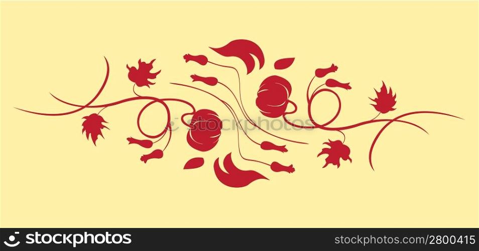 Vector illustraition of retro abstract floral swirl background