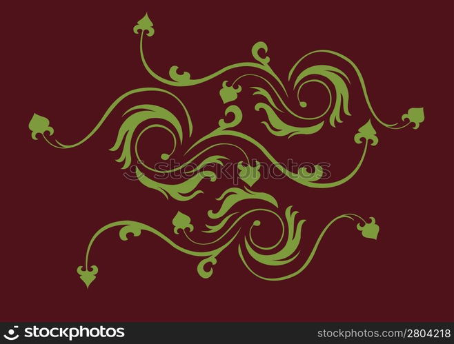 Vector illustraition of retro abstract floral swirl background