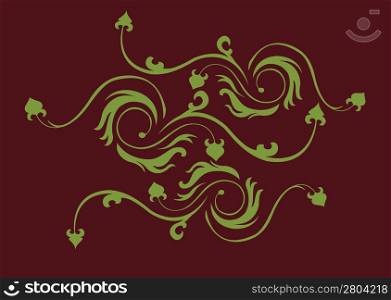 Vector illustraition of retro abstract floral swirl background